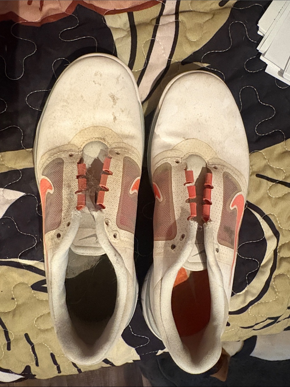 Nike White and Orange Women's golf shoes